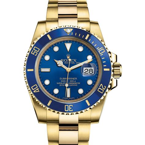 rolex sub blue and gold|Rolex blue dial submariner.